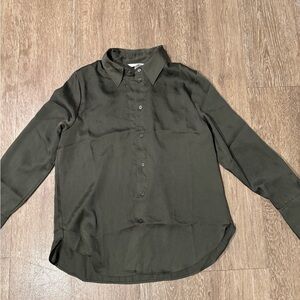 H&M Olive Button-Up Shirt